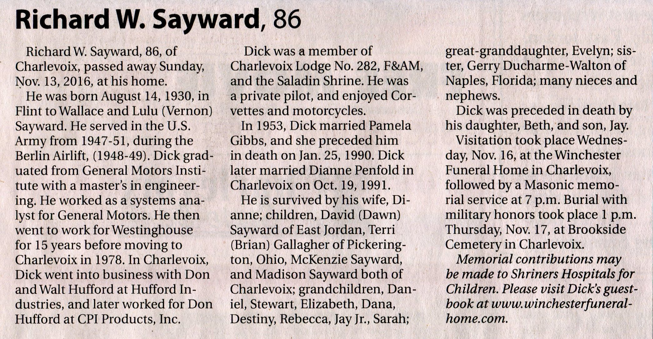 Richard 'Dick' W. Sayward thumbnail