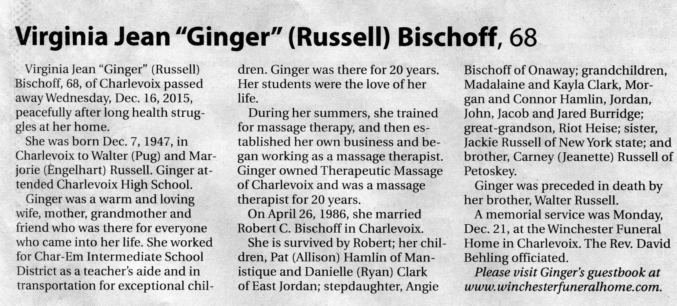 "Virginia Jean "Ginger" (Russell)" Bischoff thumbnail