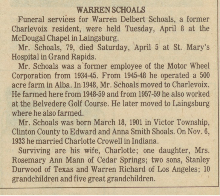 Warren Delbert Schoals thumbnail