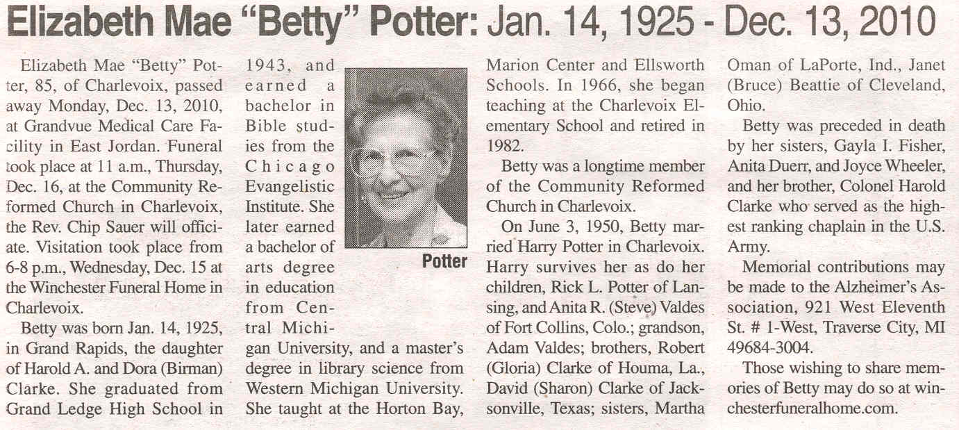 "Elizabeth Mae "Betty"" Potter thumbnail