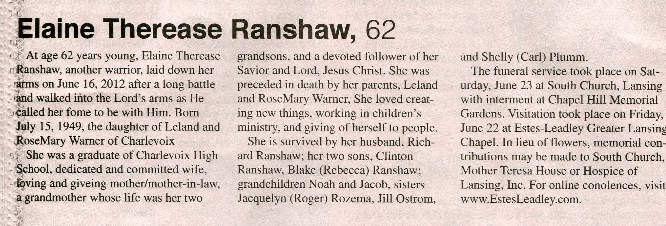Elaine Therease Ranshaw thumbnail
