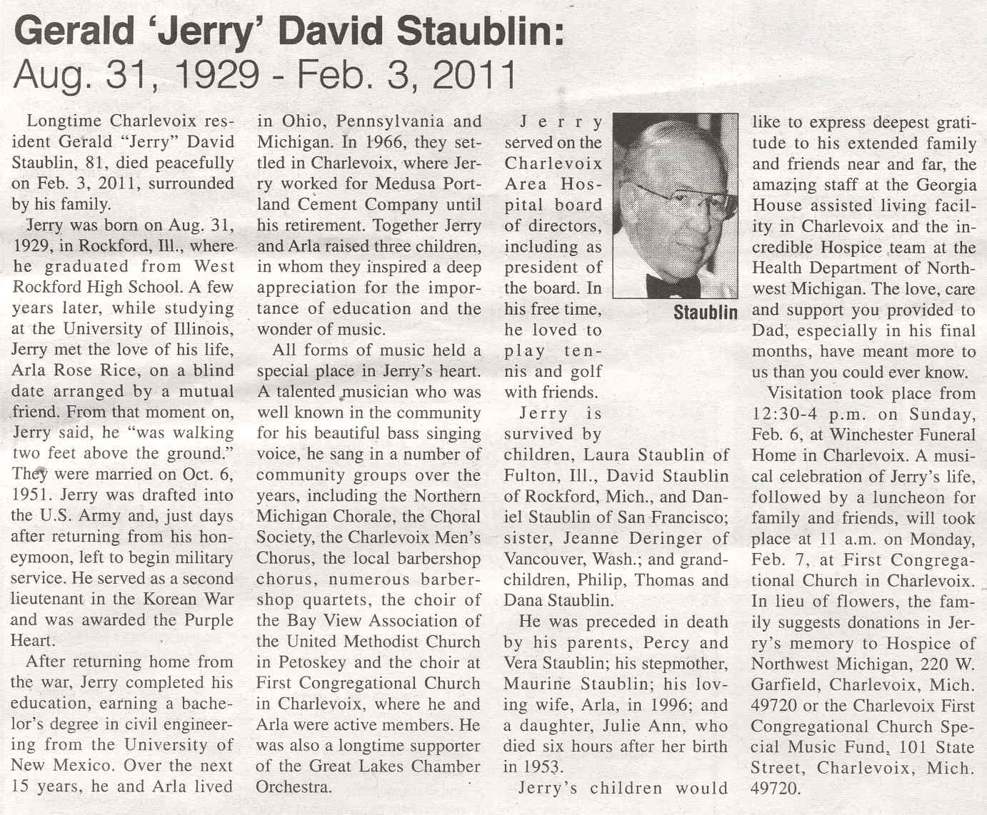 "Gerald "Jerry" David" Staublin thumbnail