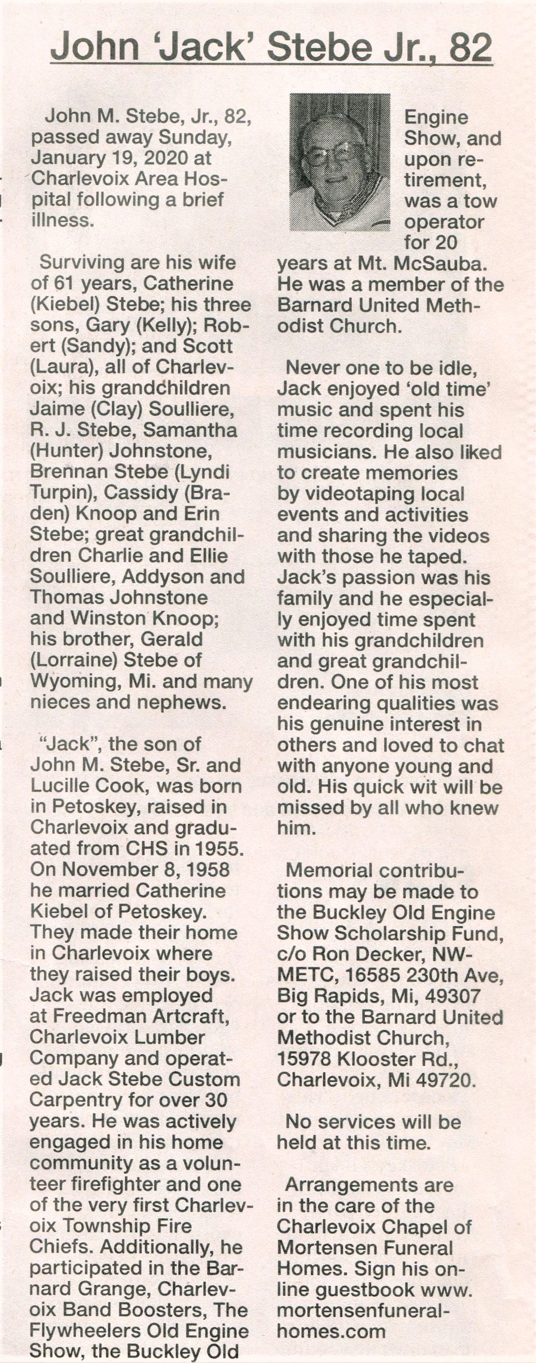 John 'Jack' M., Jr. Stebe thumbnail