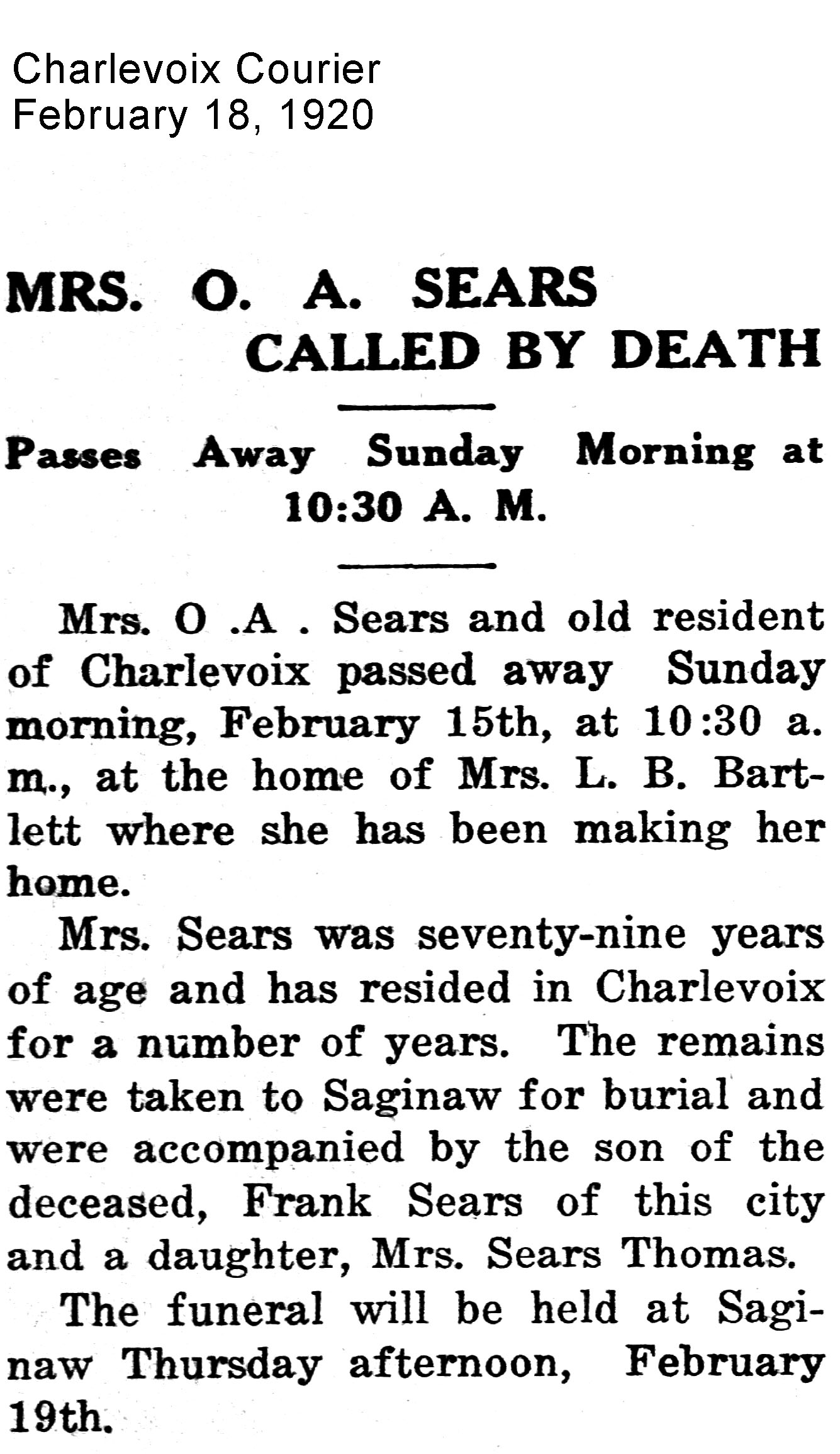 Mrs. O. A. Sears thumbnail