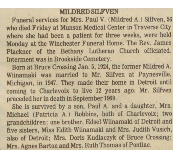 Mildred A. Silfven thumbnail
