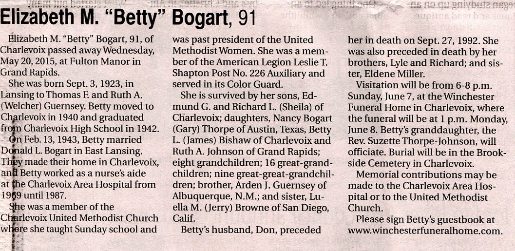 "Elizabeth M. "Betty"" Bogart thumbnail