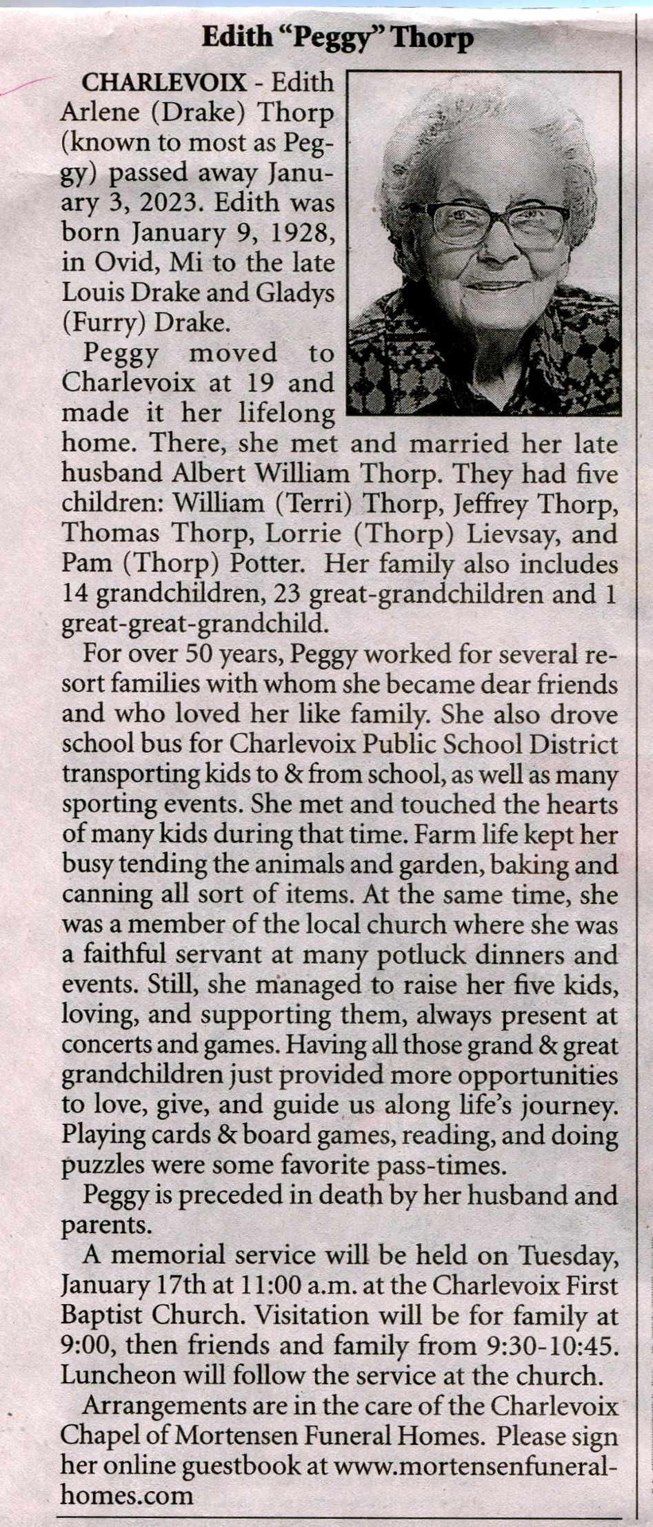 Edith Arlene 'Peggy' Thorp thumbnail