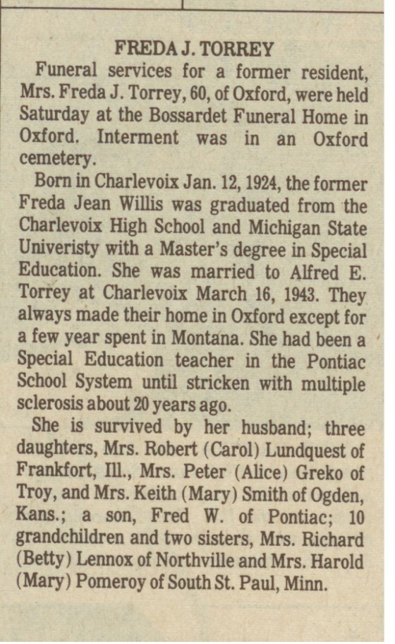 Freda J. Torrey thumbnail