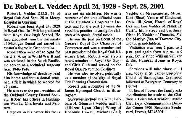 Dr. Robert L. Vedder thumbnail