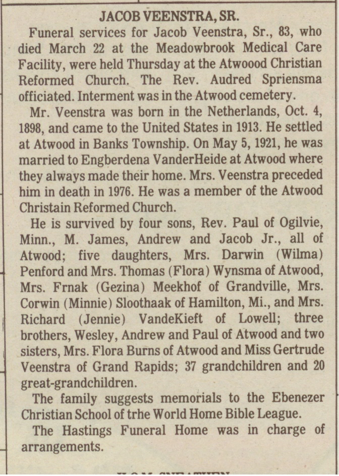 Jacob Veenstra, Sr. thumbnail