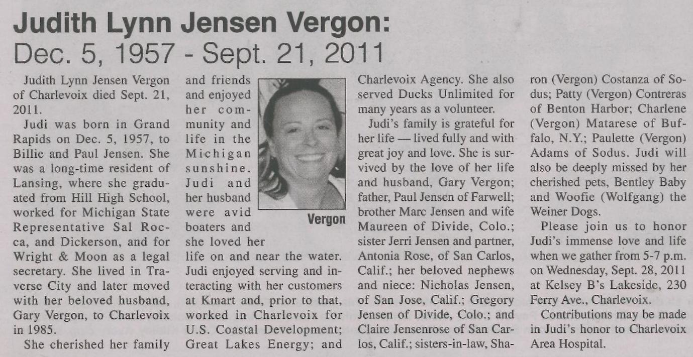 Judith 'Judi' Lynn Jensen Vergon thumbnail