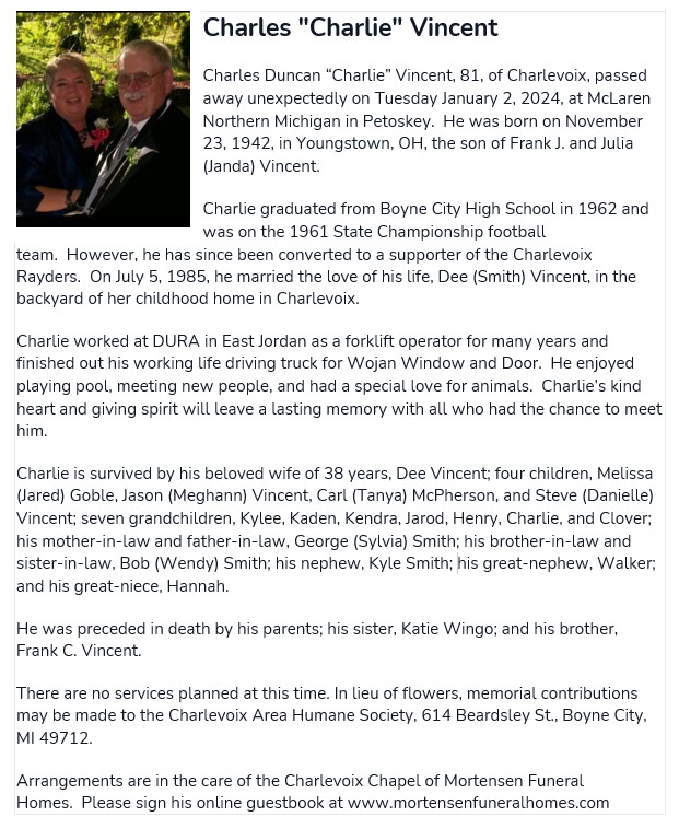 Charles ' Charlie' Duncan Vincent thumbnail