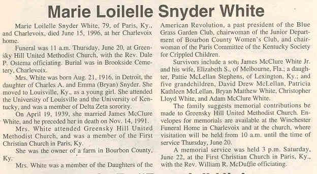 Marie Loilelle Snyder White thumbnail