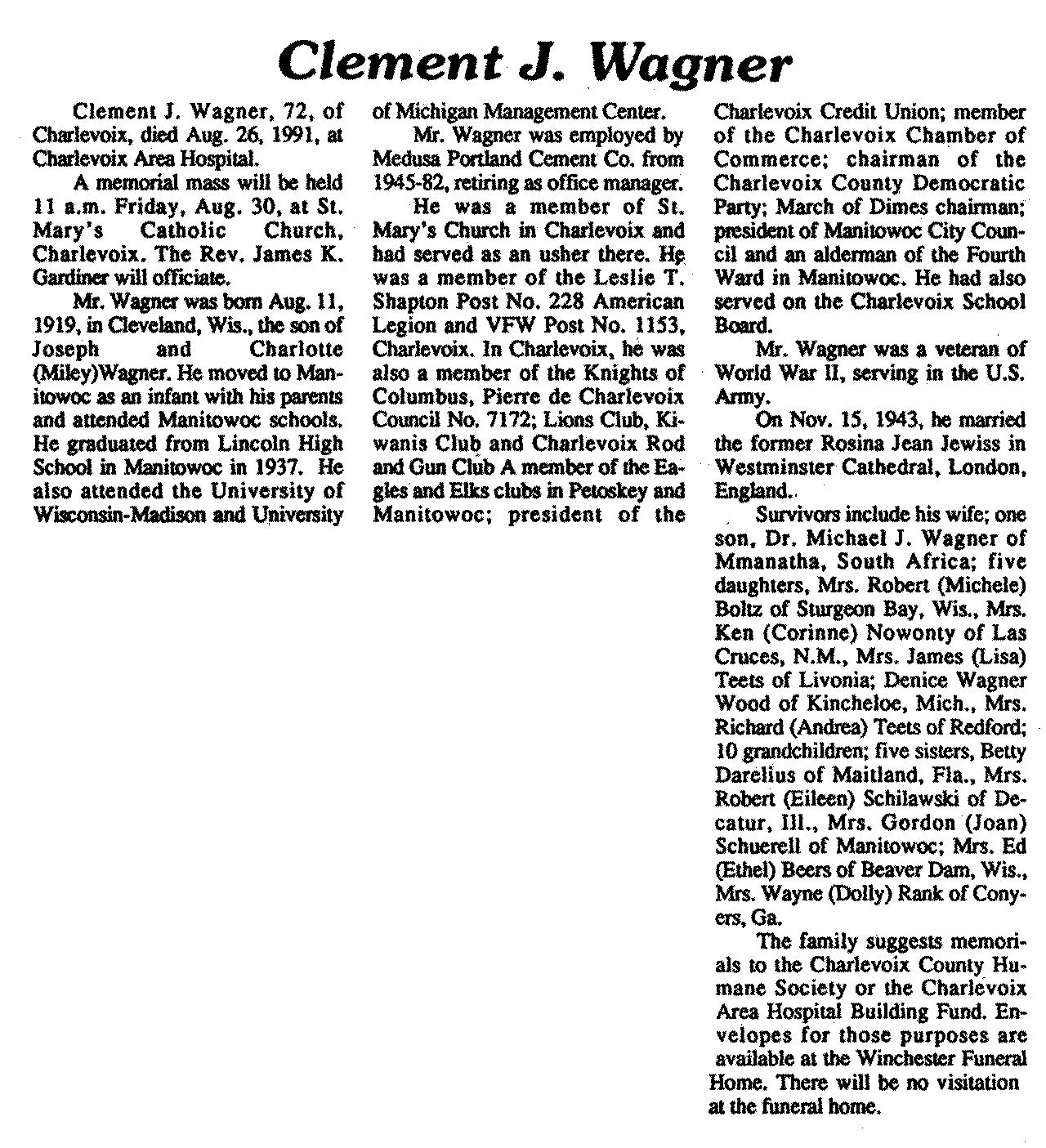 Clement J. Wagner thumbnail