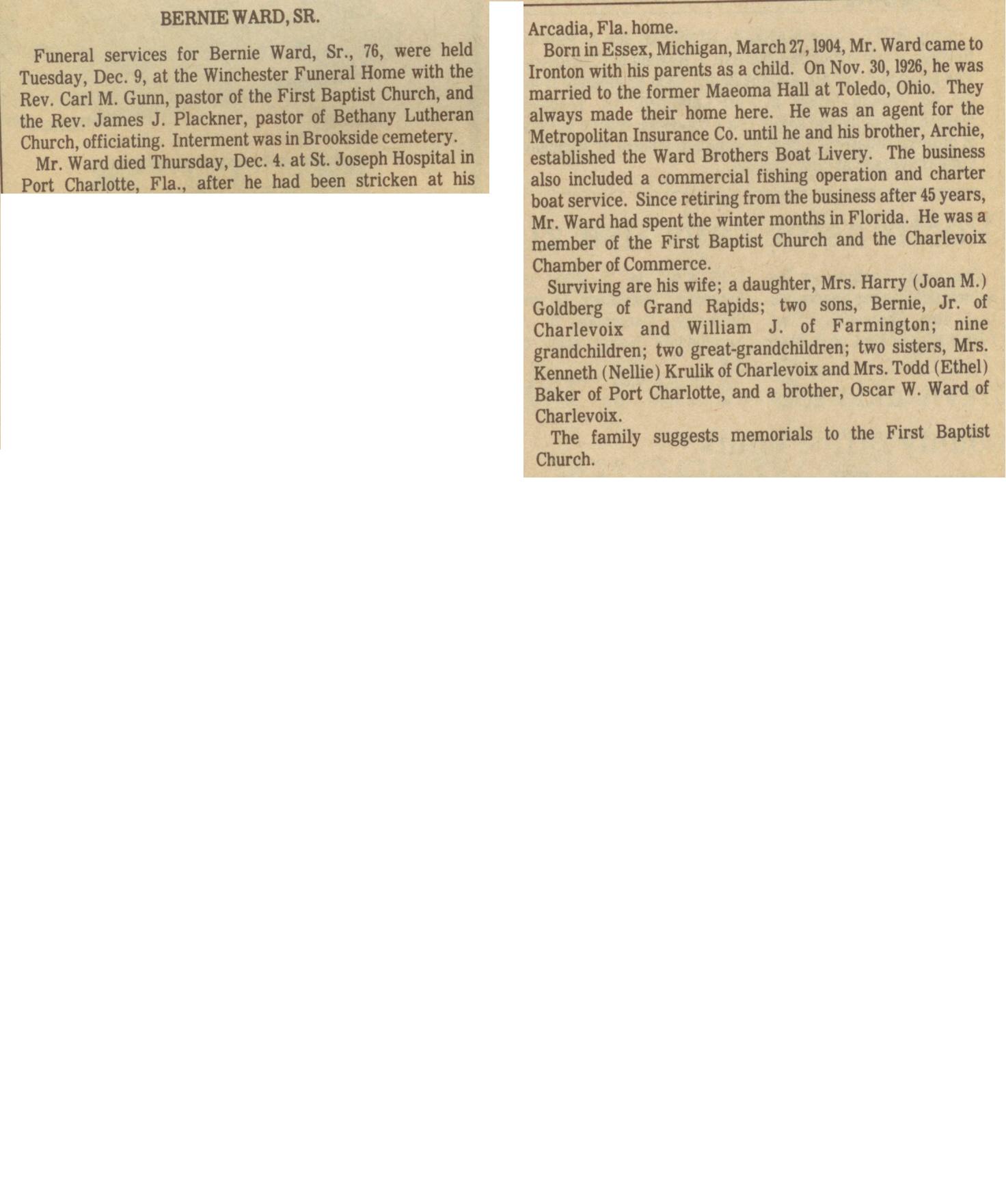 Bernie Ward, Sr. thumbnail