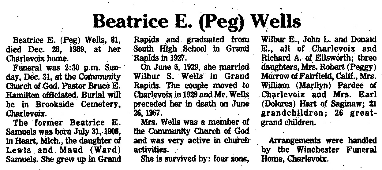 "Beatrice E. "Peg"" Wells thumbnail