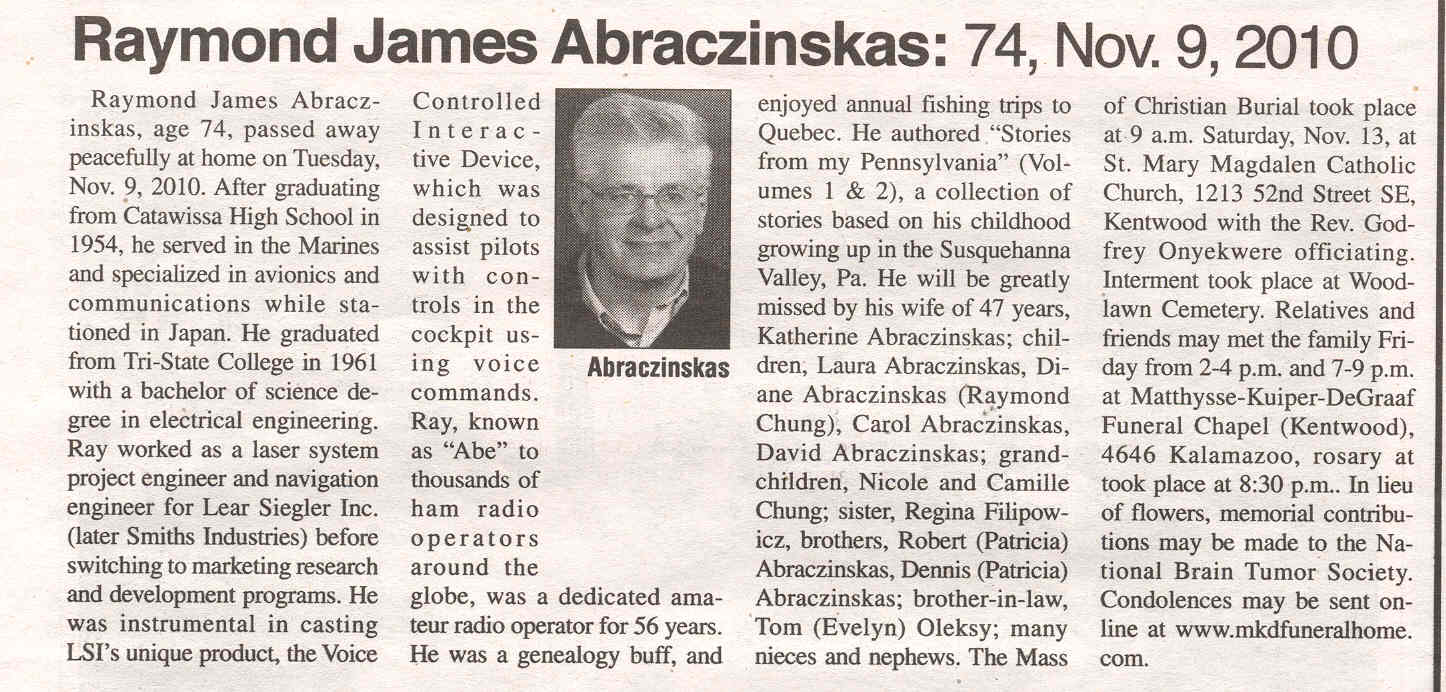 "Raymond James "Abe"" Abraczinskas thumbnail