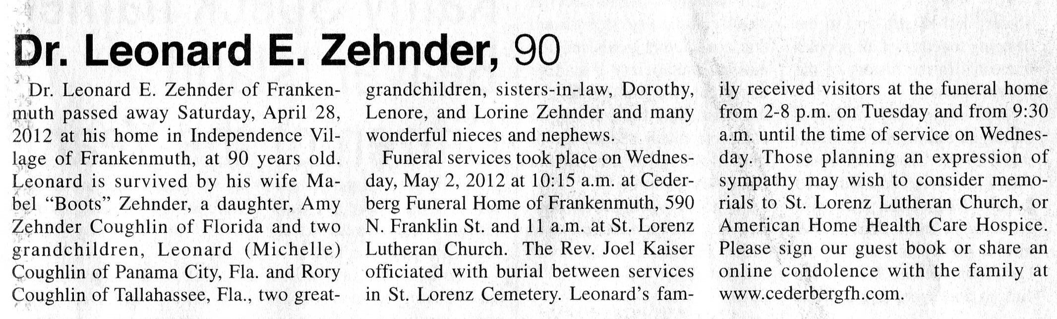 Leonard E., Dr. Zehnder thumbnail
