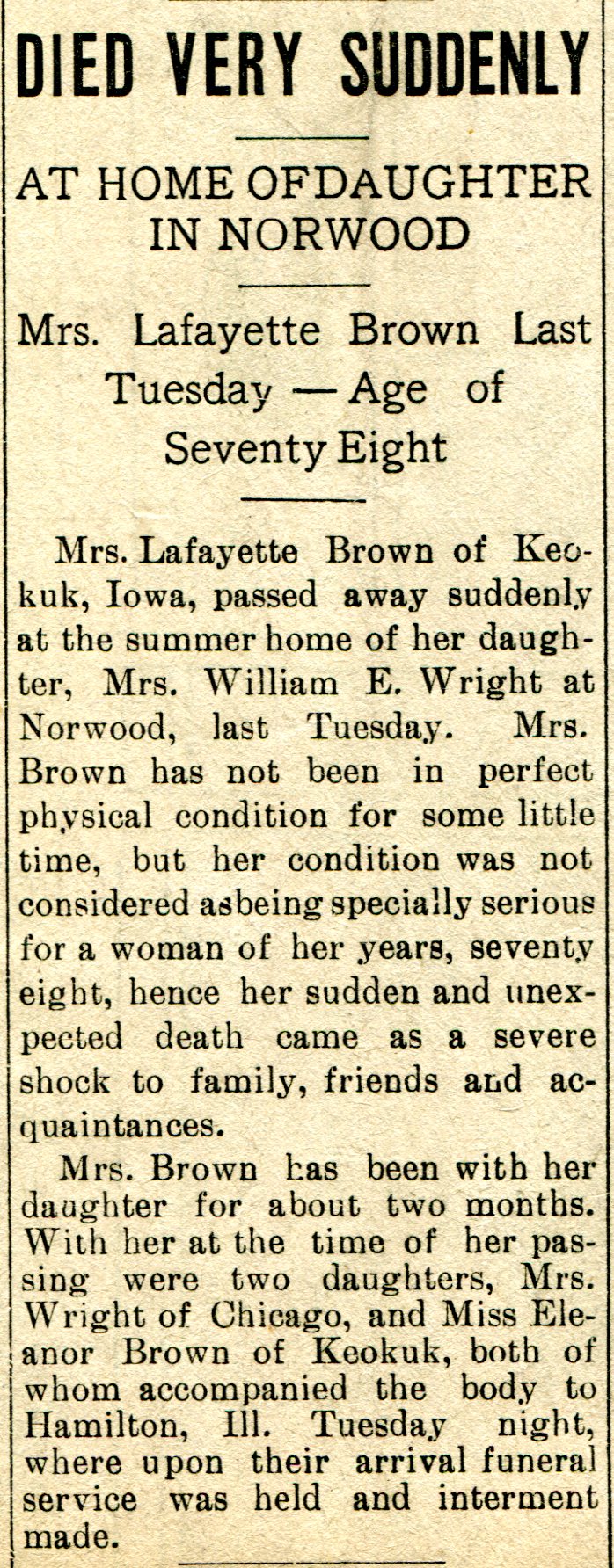 Mrs. Lafayette Brown thumbnail
