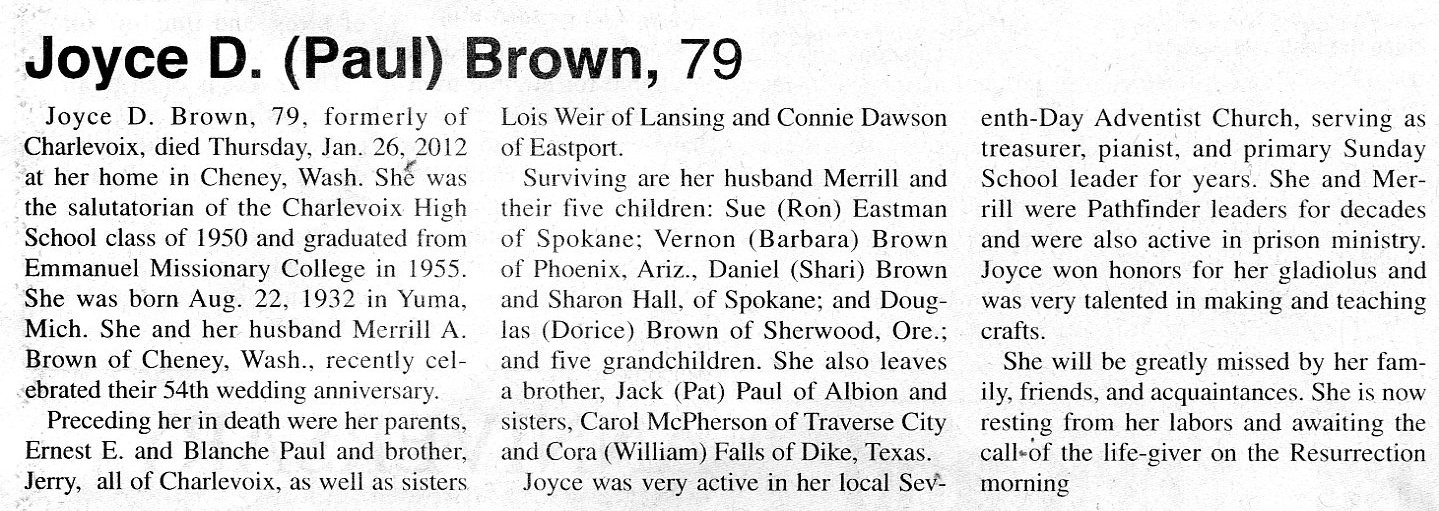 Joyce D. (Paul) Brown thumbnail