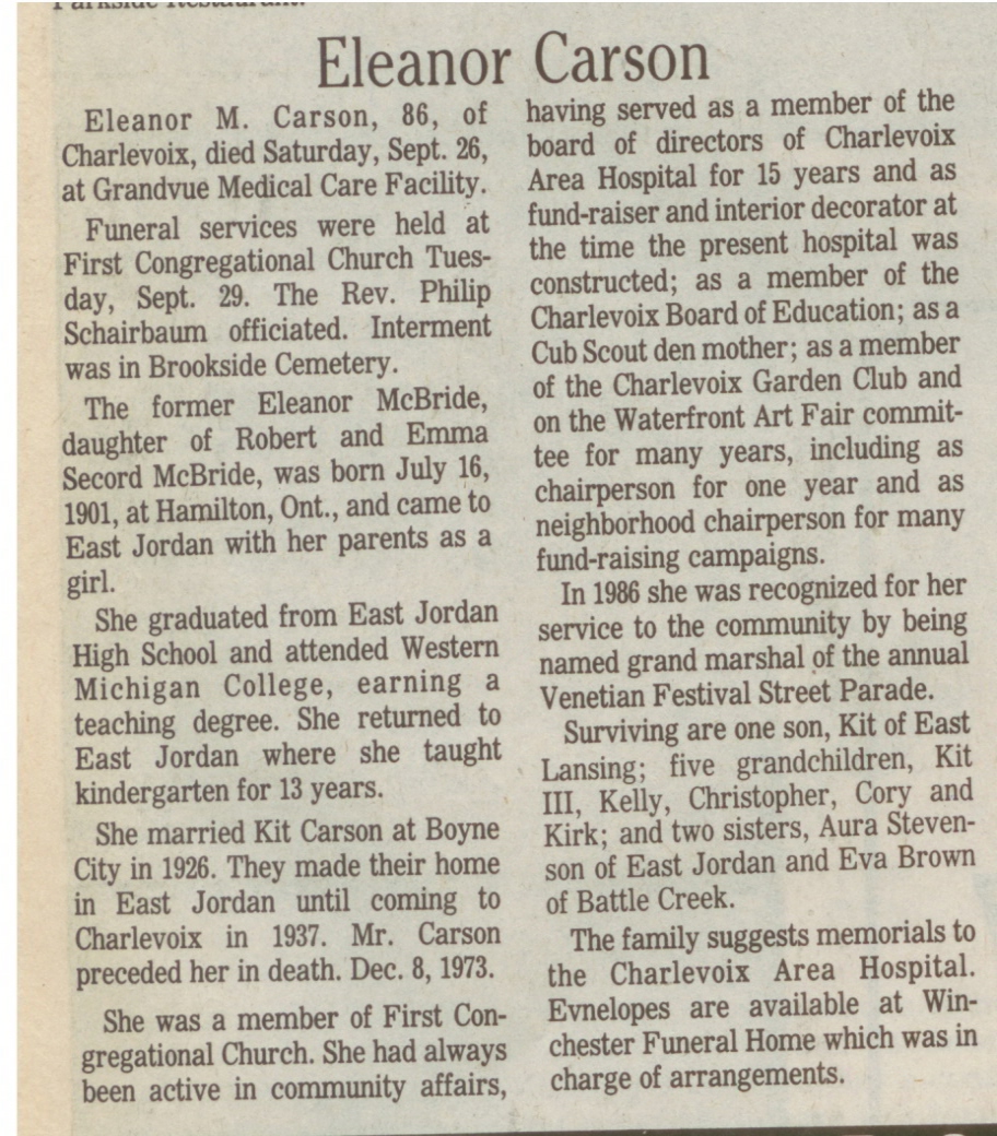 Eleanor M. Carson thumbnail