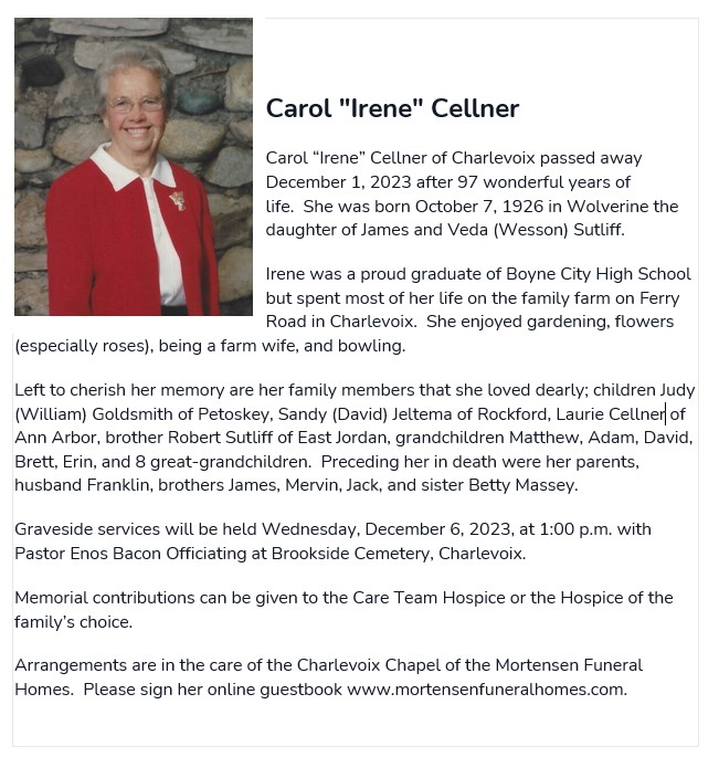 Carol 'Irene' Cellner thumbnail
