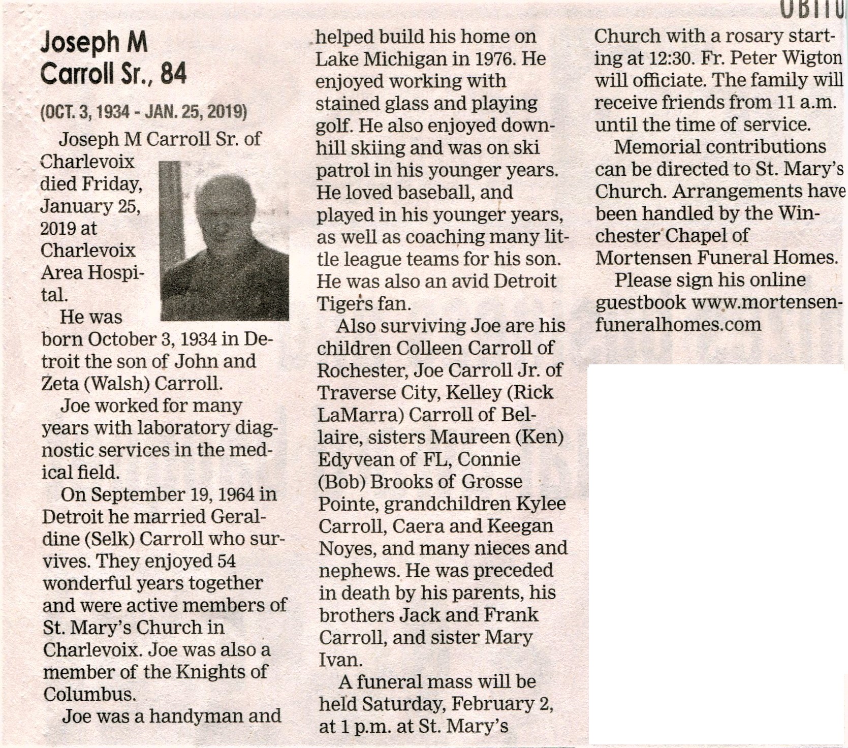 Joseph M., Sr. Carroll thumbnail