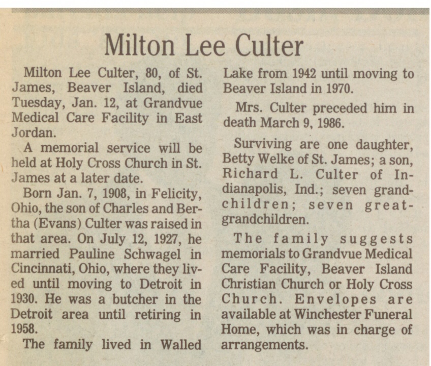 Milton Lee Culter thumbnail