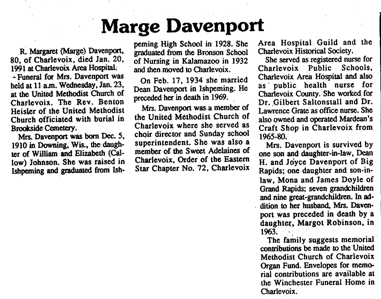 "R. Margaret "Marge"" Davenport thumbnail