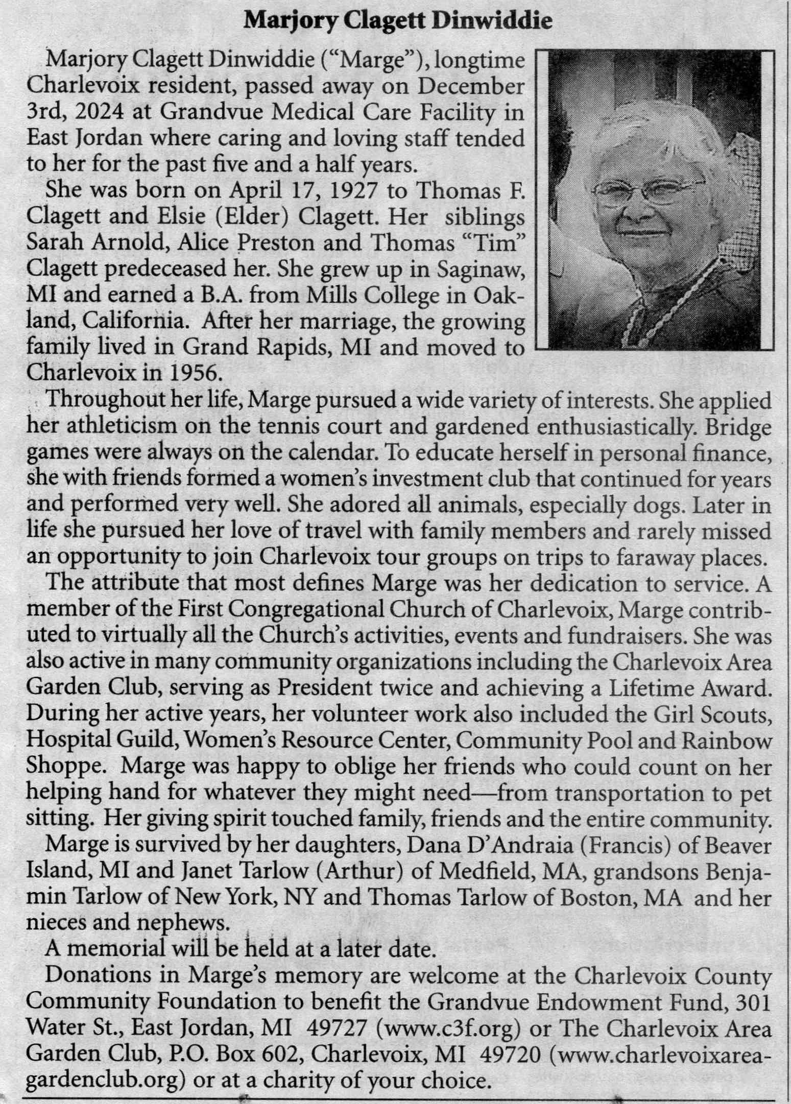 Marjory ' Marge' Clagett Dinwiddie thumbnail