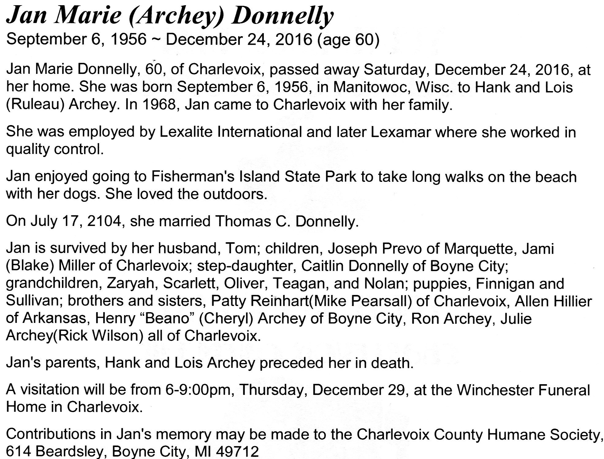 Jan Marie (Archey) Donnelly thumbnail