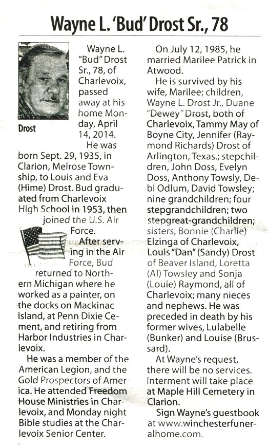 "Wayne L. "Bud" Sr." Drost thumbnail