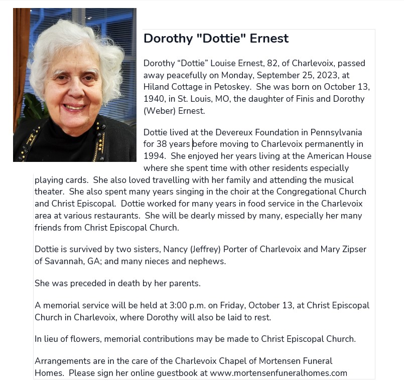 Dorothy 'Dottie' Louise Ernest thumbnail