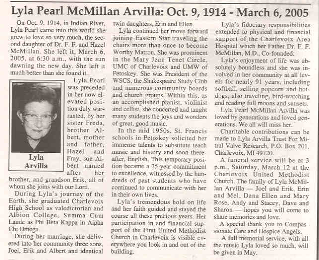 Lyla Pearl McMillan Arvilla thumbnail