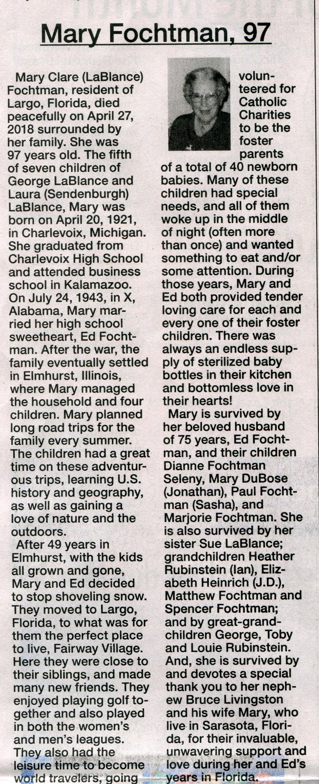 Mary Clare (LaBlance) Fochtman image 2