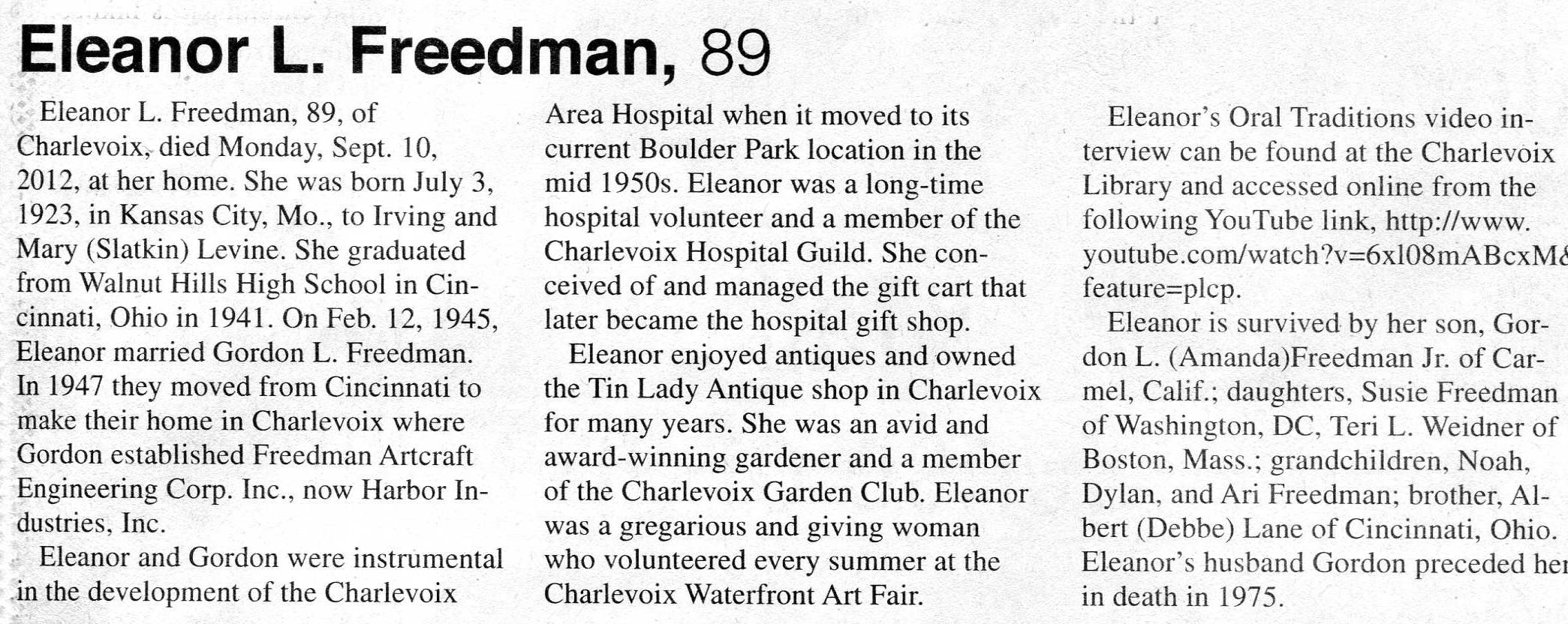 Eleanor L. Freedman thumbnail