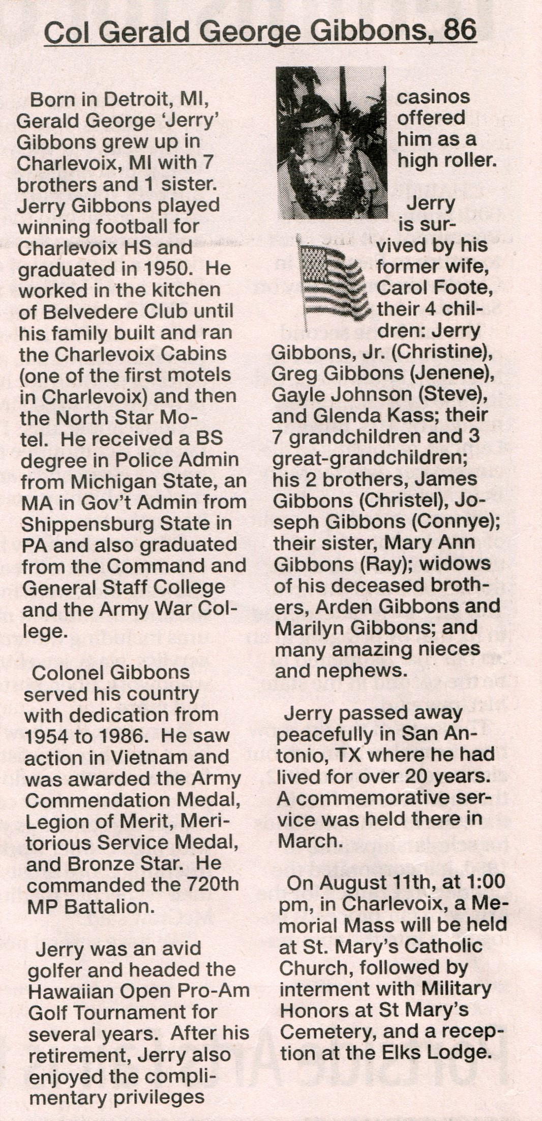 Gerald George 'Jerry' Gibbons thumbnail
