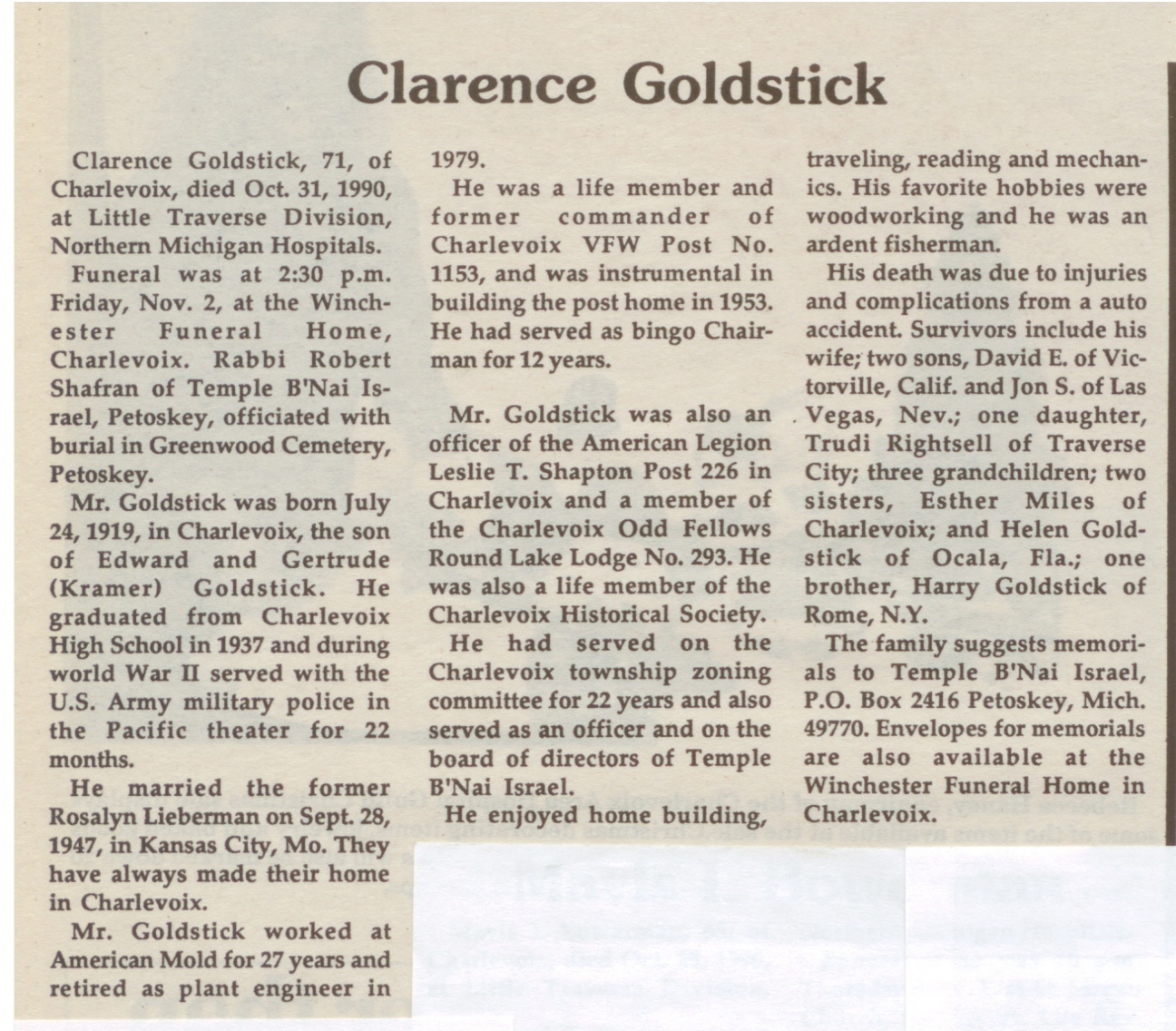Clarence Goldstick thumbnail