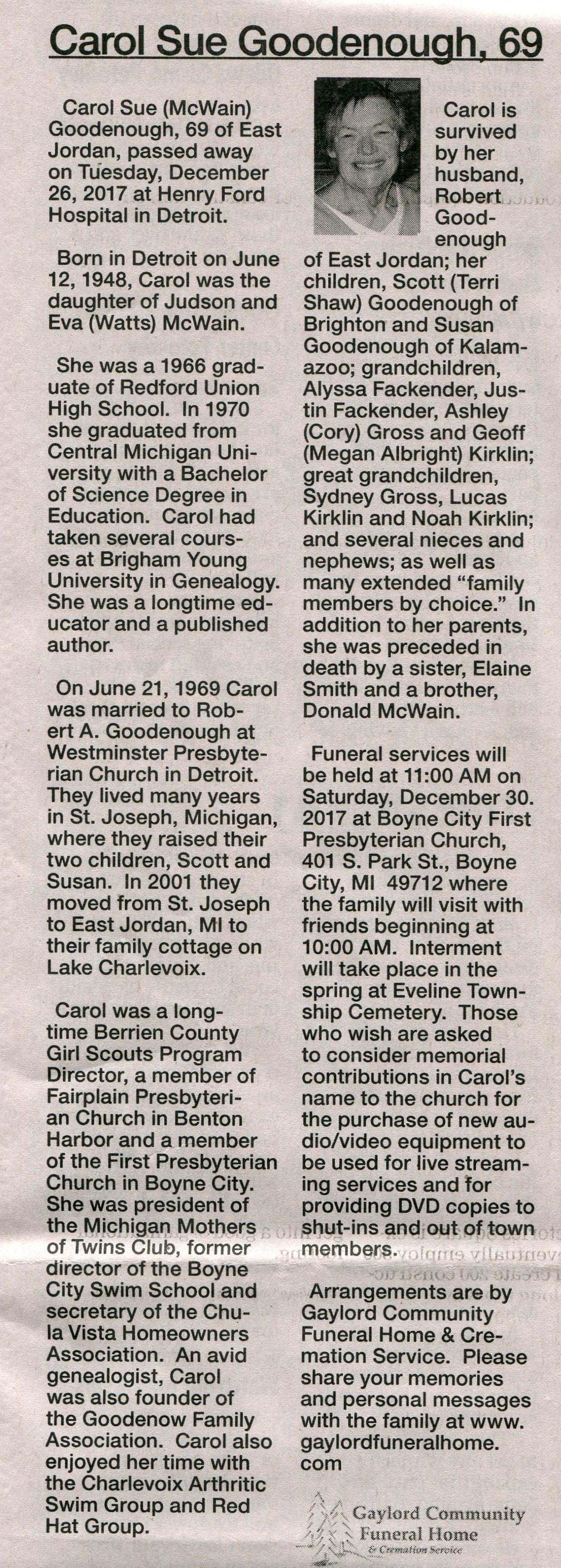 Carol Sue (McWain) Goodenough image 2