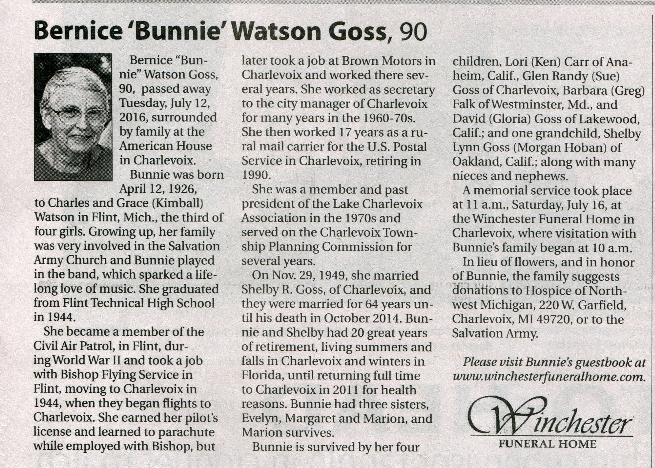 "Bernice "Bunnie" Watson" Goss thumbnail
