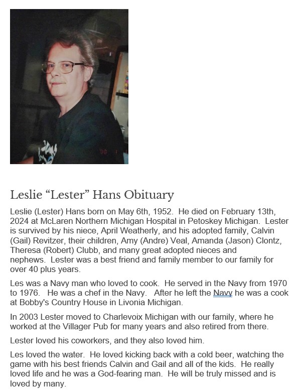 Leslie 'Lester' Hans thumbnail