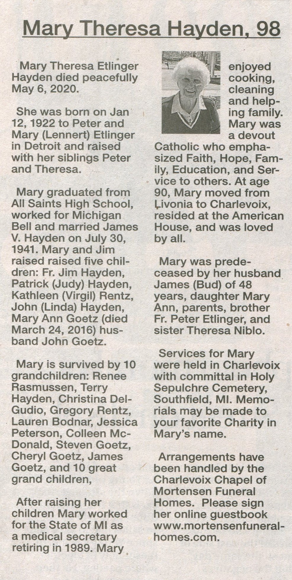 Mary Theresa Etlinger Hayden thumbnail