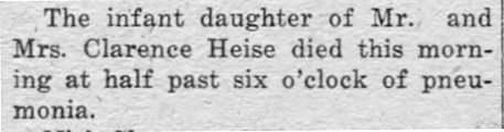 Infant Daughter Heise thumbnail