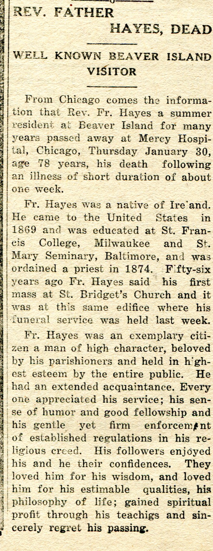 Rev. Father Hayes thumbnail