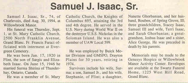 Samuel J. Isacc, Sr. thumbnail