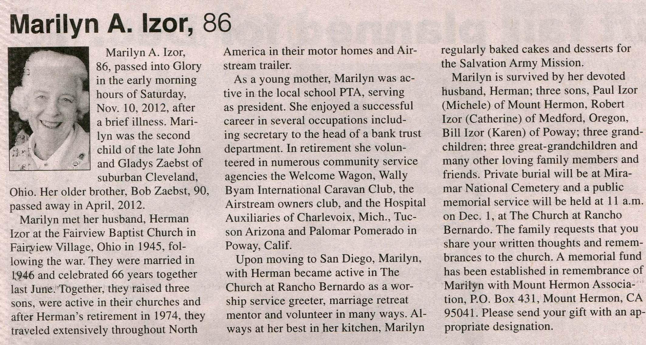 Marilyn A. Izor thumbnail
