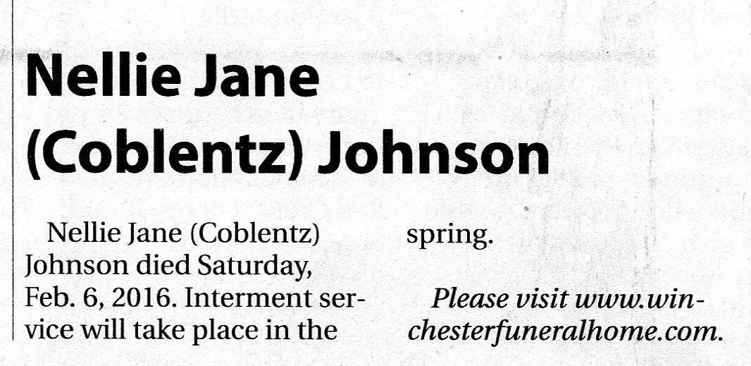 Nellie Jane (Coblentz) Johnson thumbnail