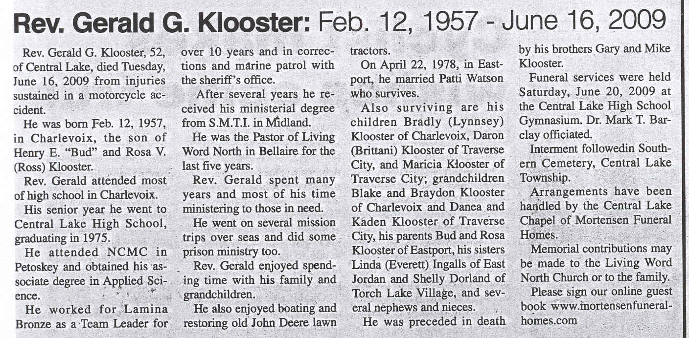 Rev. Gerald G. Klooster thumbnail