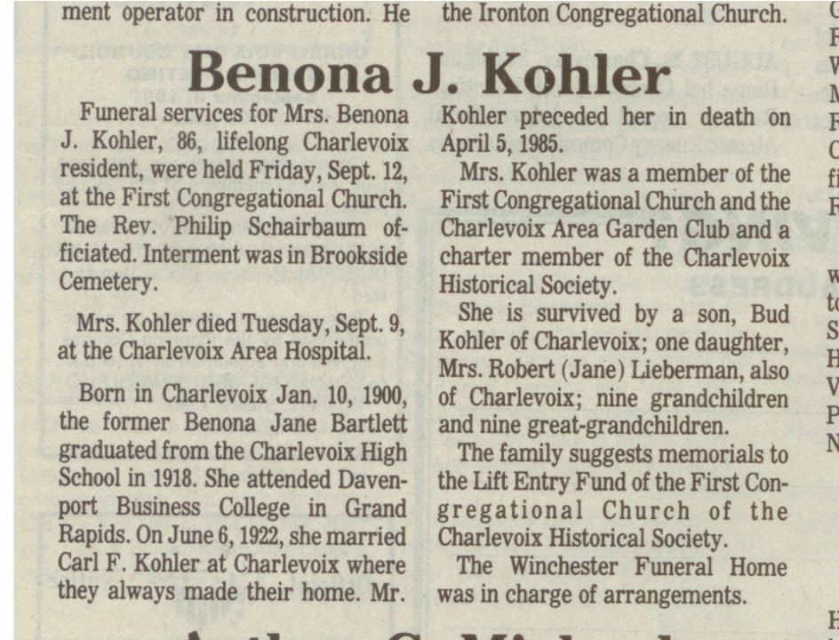 Benona J. Kohler thumbnail