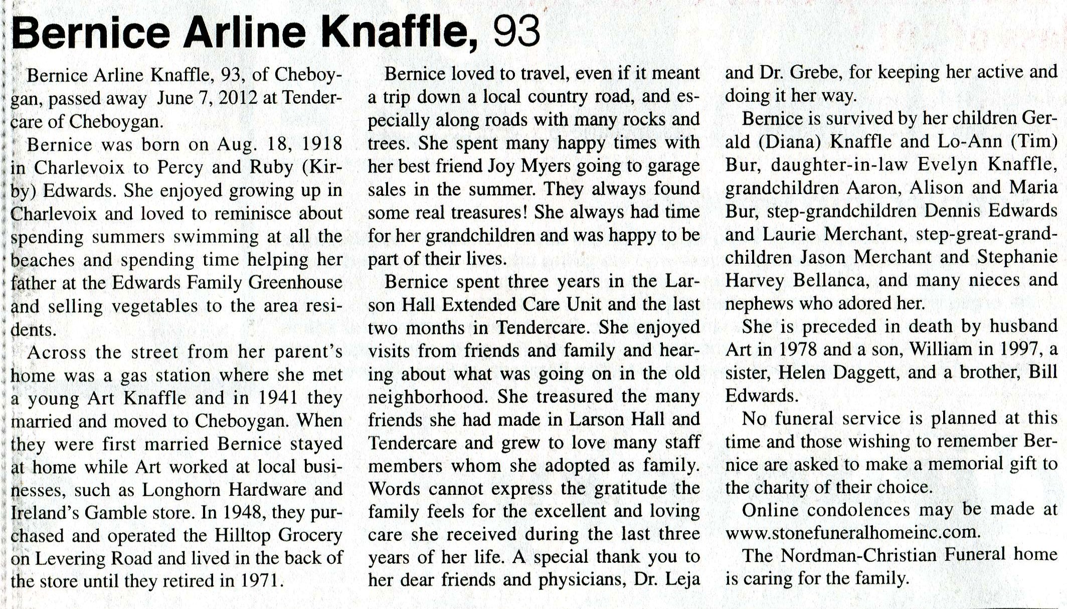 Bernice Arline Knaffle thumbnail